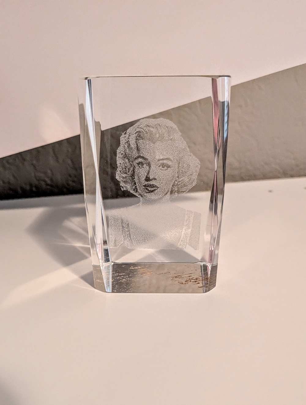 Crystal 3D Marilyn Monroe Etched Keepsake Bust - Clear